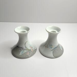 Set of 2 Vintage Baker Hart & Stuart "AMY" Floral Pattern Taper Candle Holders
